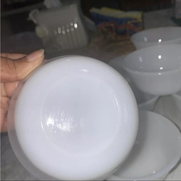 10 Vintage 6oz White Milk Glass Custard Cups Ramekins/ Fruit Bowls/ Prep Cups - Picture 5 of 9